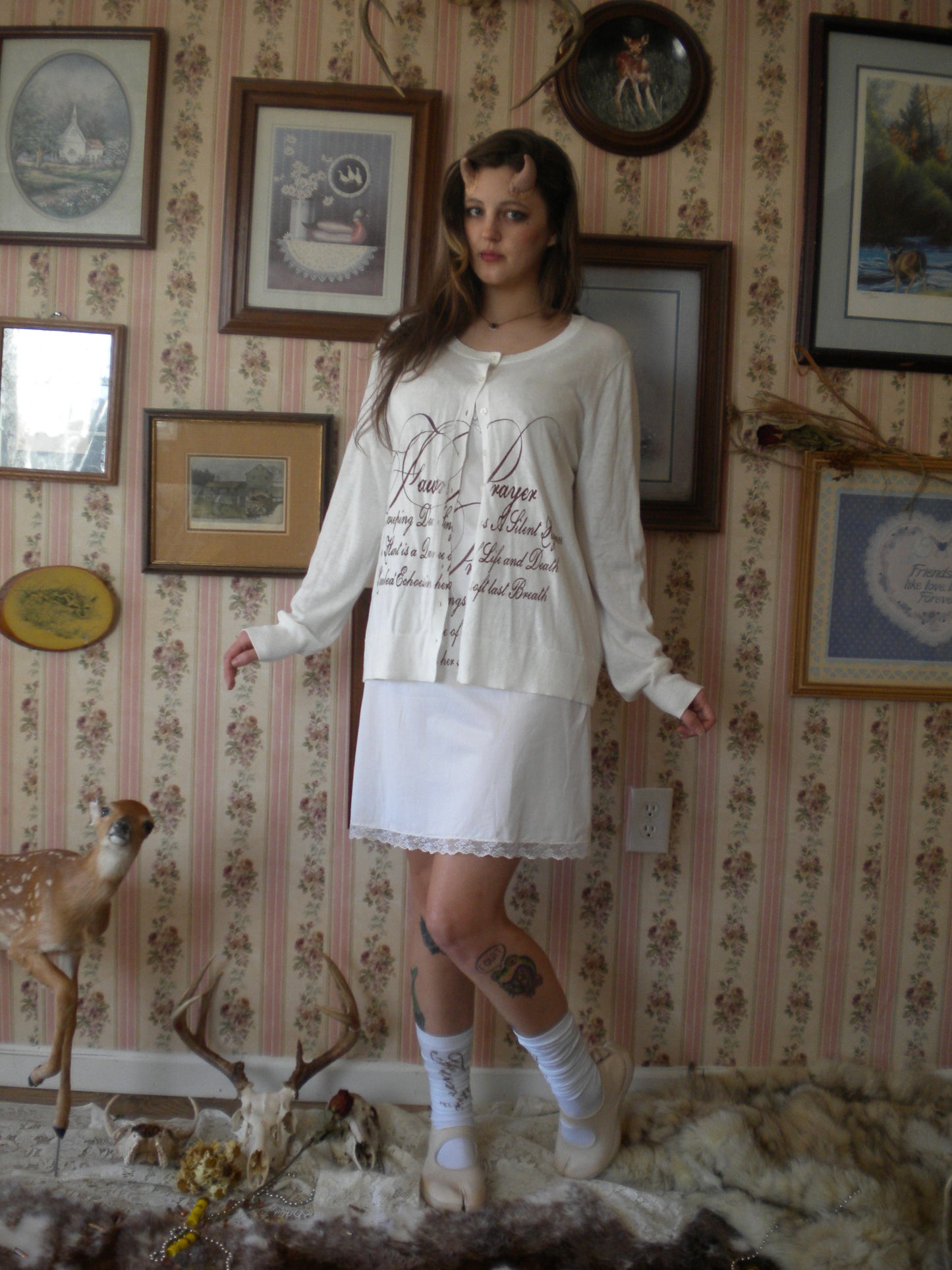 1/1 Fawn Prayer Ivory Cardigan