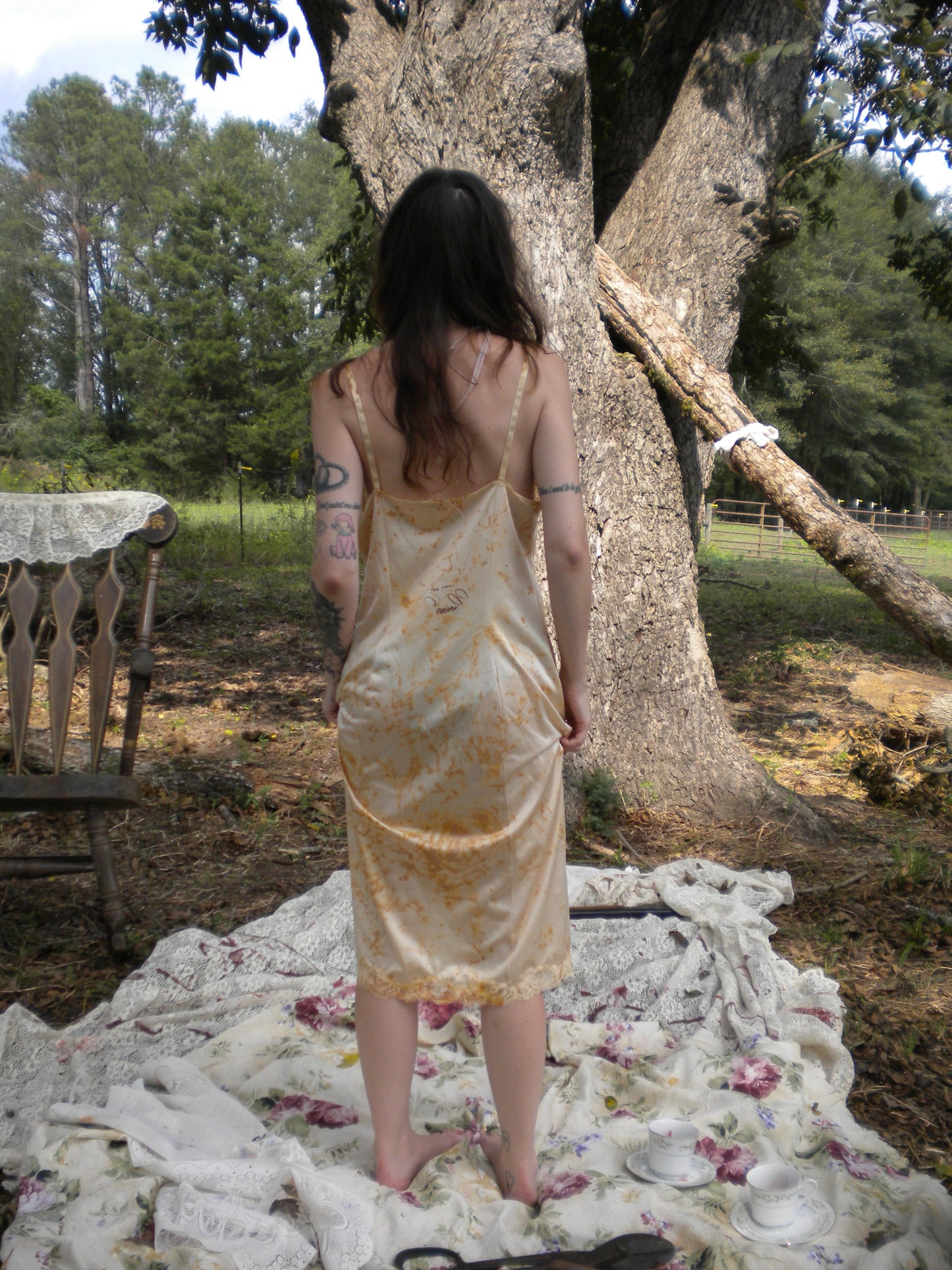 Rust Dye In Loving Memory Slip Dress