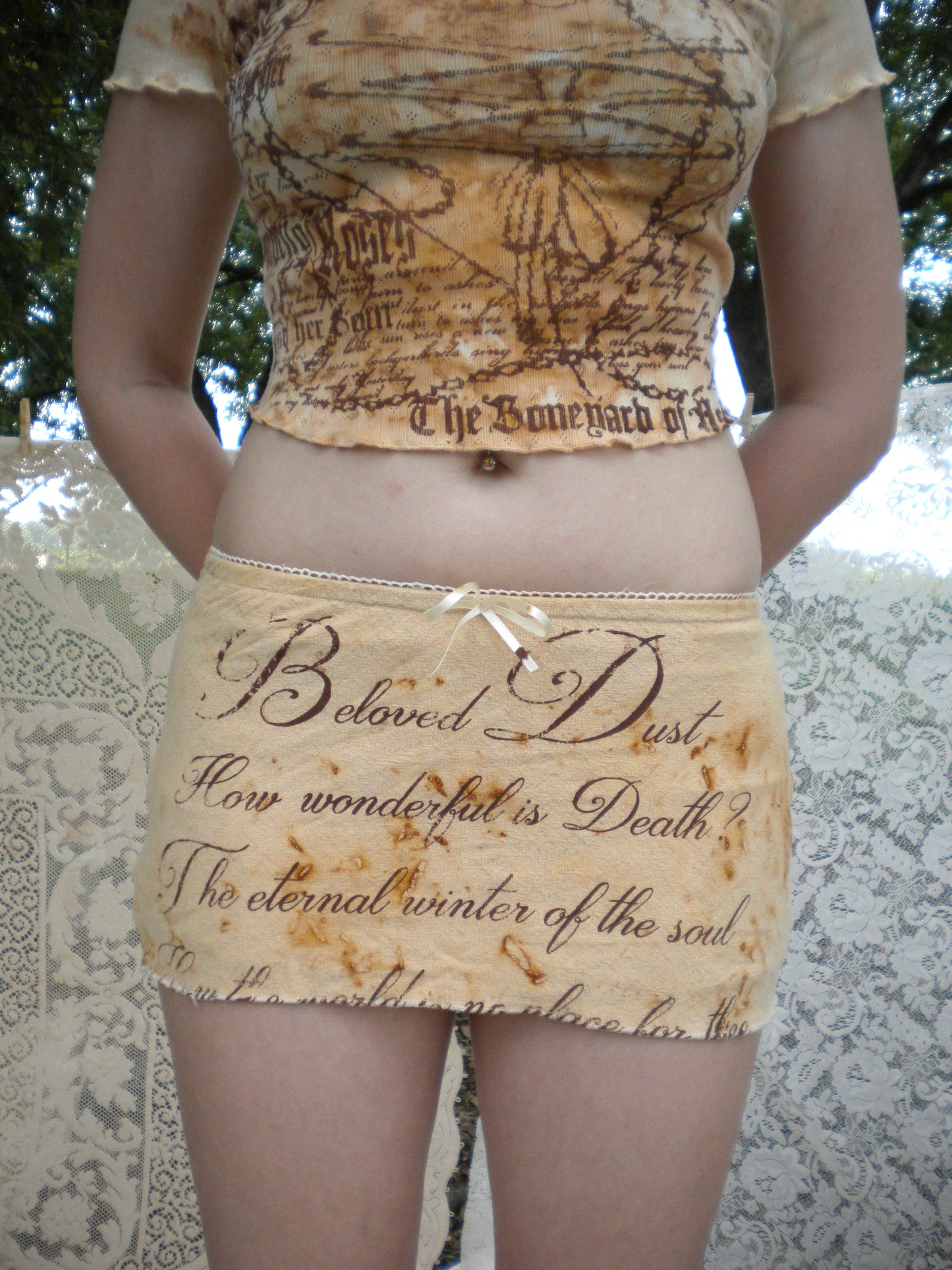 Rust Dyed Beloved Dust Micro Mini Skirt