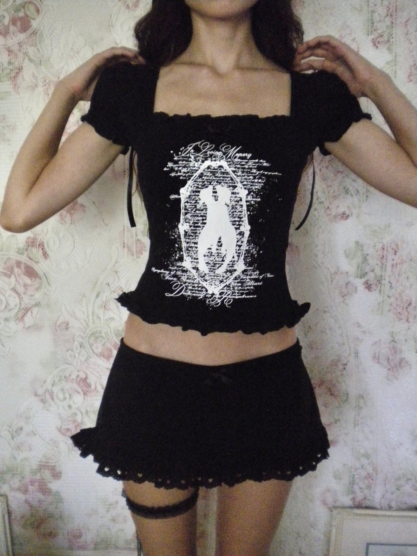 PREORDER In Loving Memory Black Micro Mini Skirt