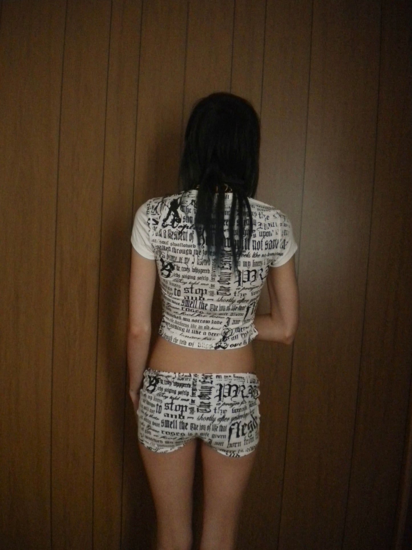 Pray Flesh Tears White Mini Shorts