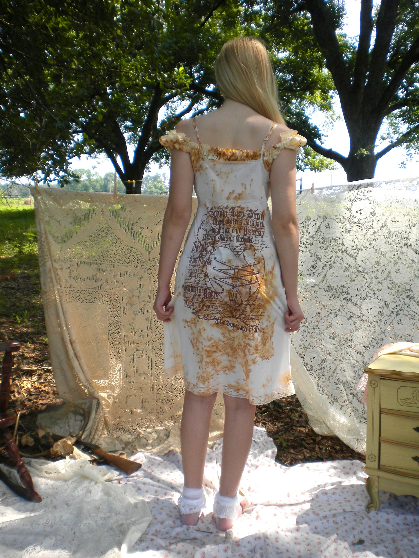 1/1 Rust Dyed Boneyard Ashes Slip Dress