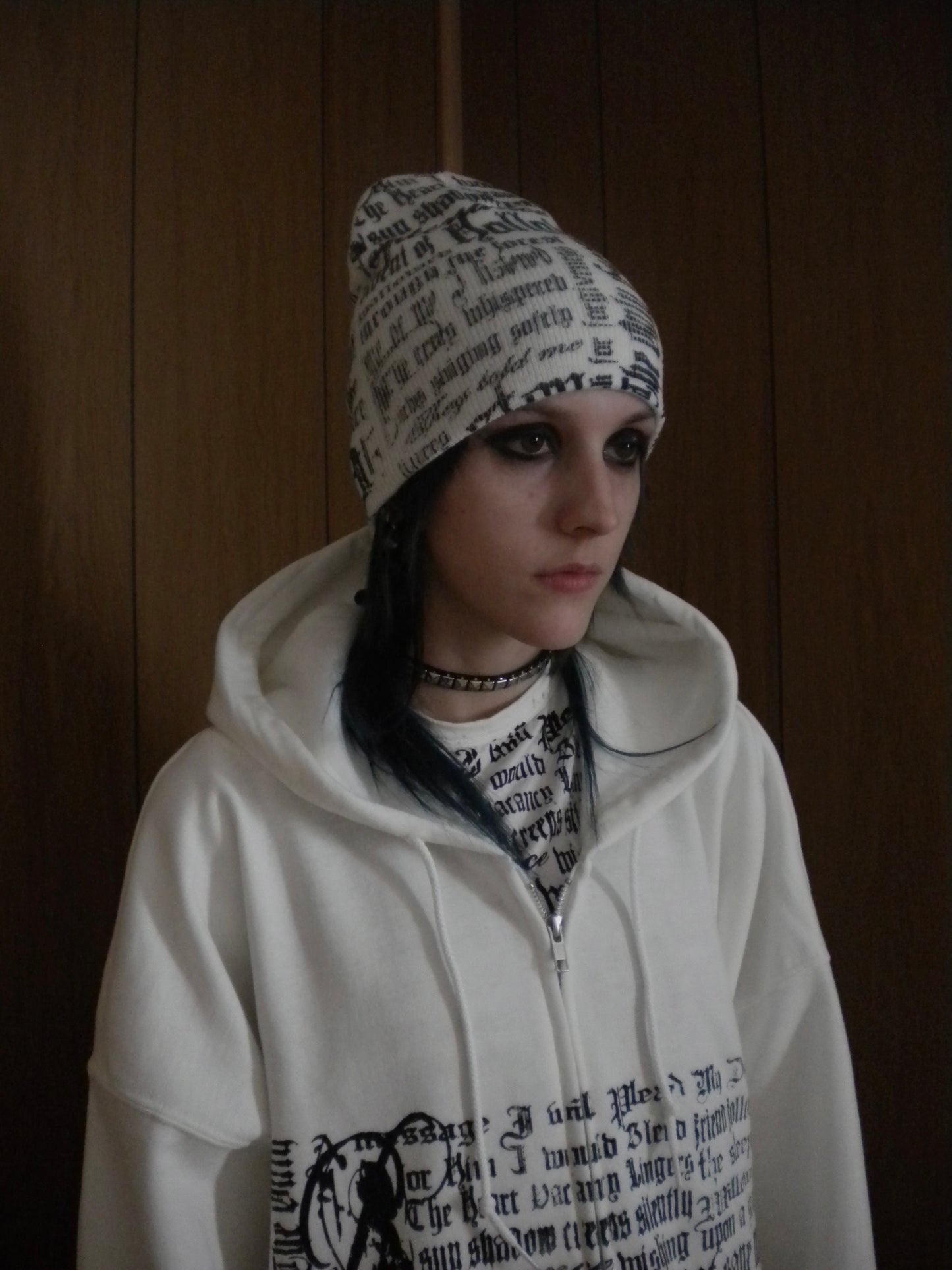 Pray Flesh Tears White Beanie