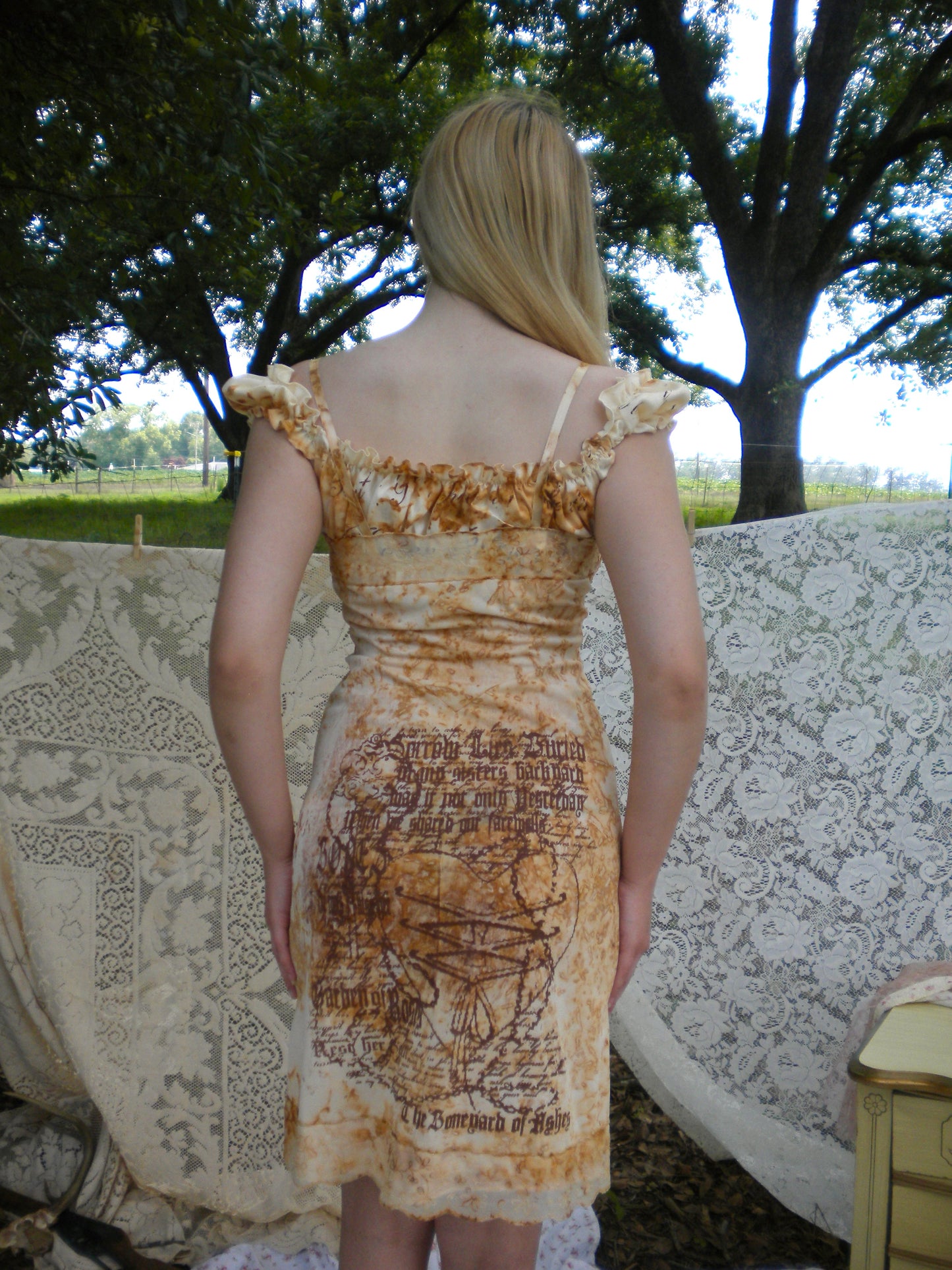 1/1 Rust Dyed Boneyard Ashes Slip Dress