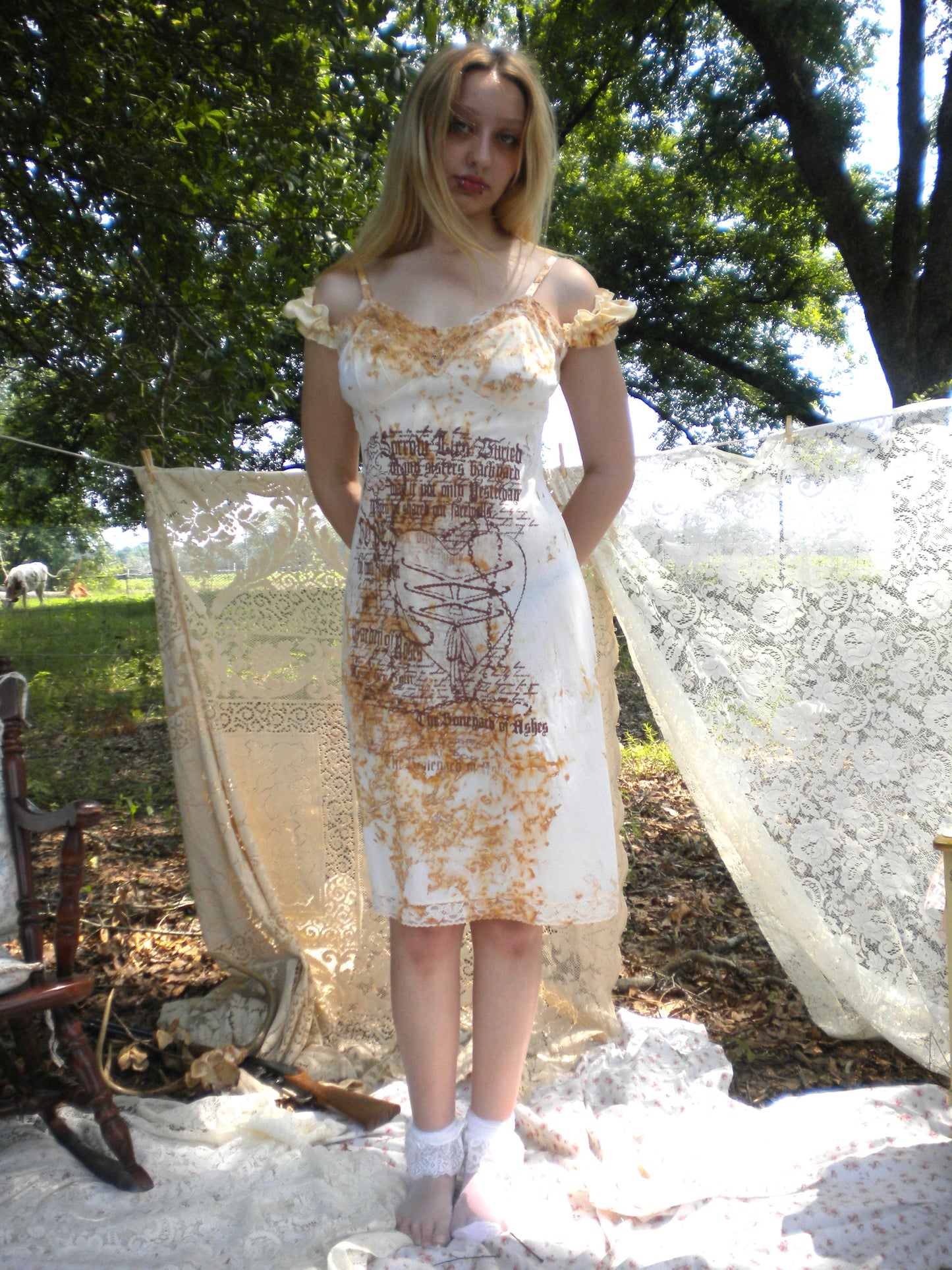 1/1 Rust Dyed Boneyard Ashes Slip Dress