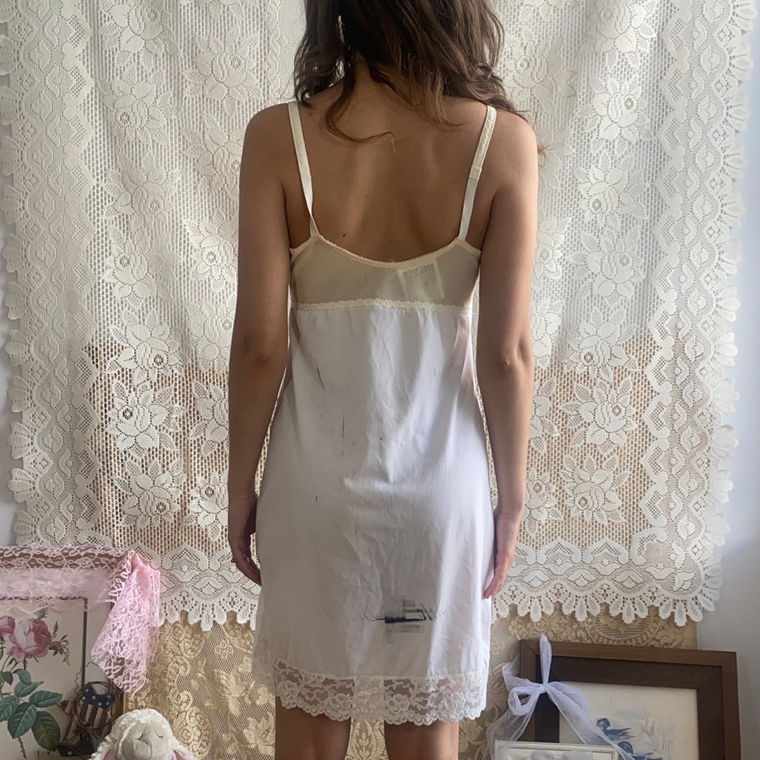 Sacred Heart Vintage Ivory Slip Dress