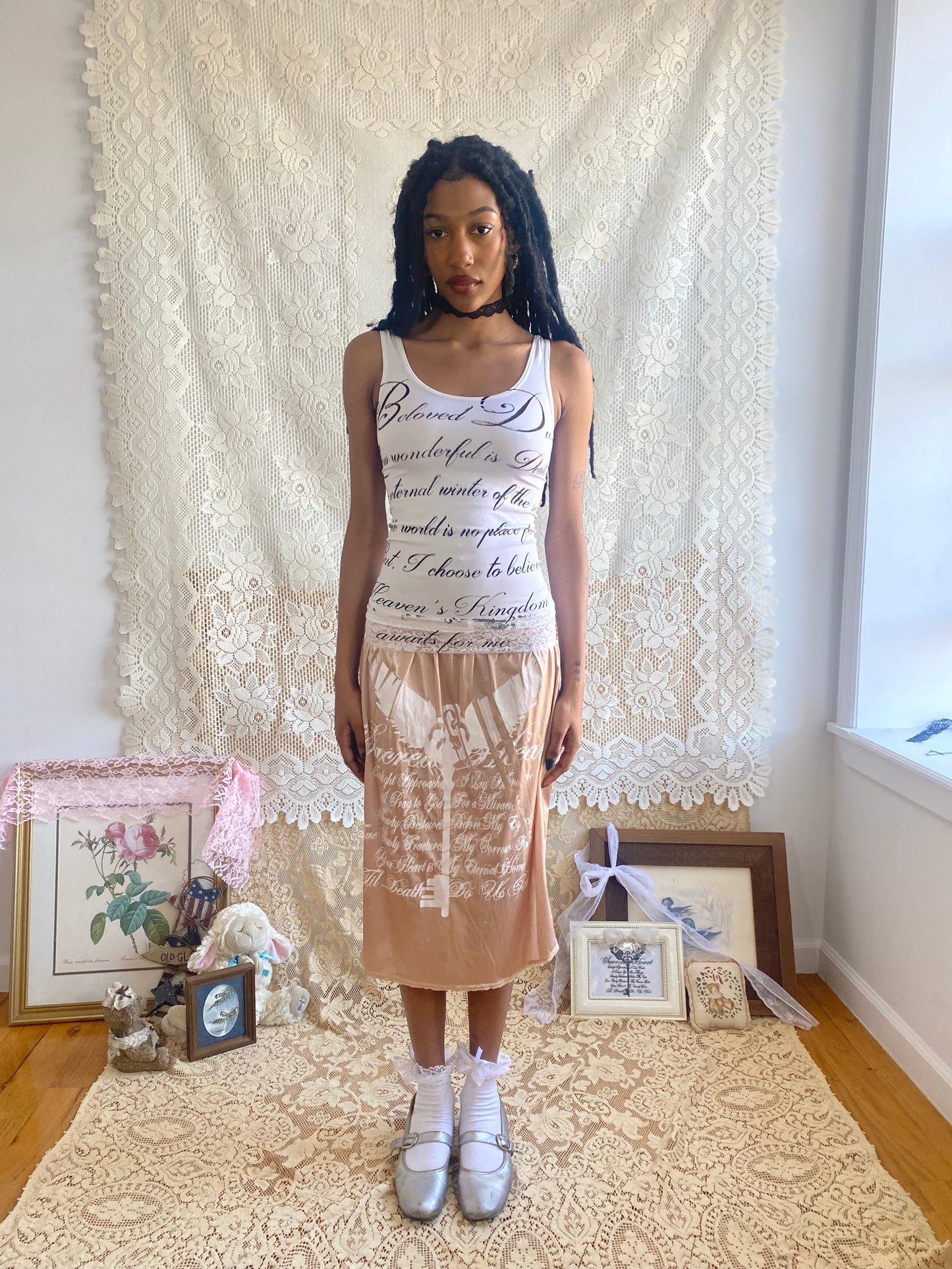 Sacred Heart Slip Skirt