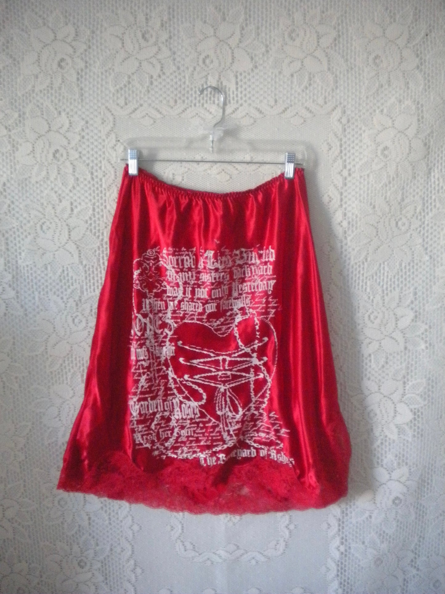 Boneyard Ashes Red Midi Slip Skirt