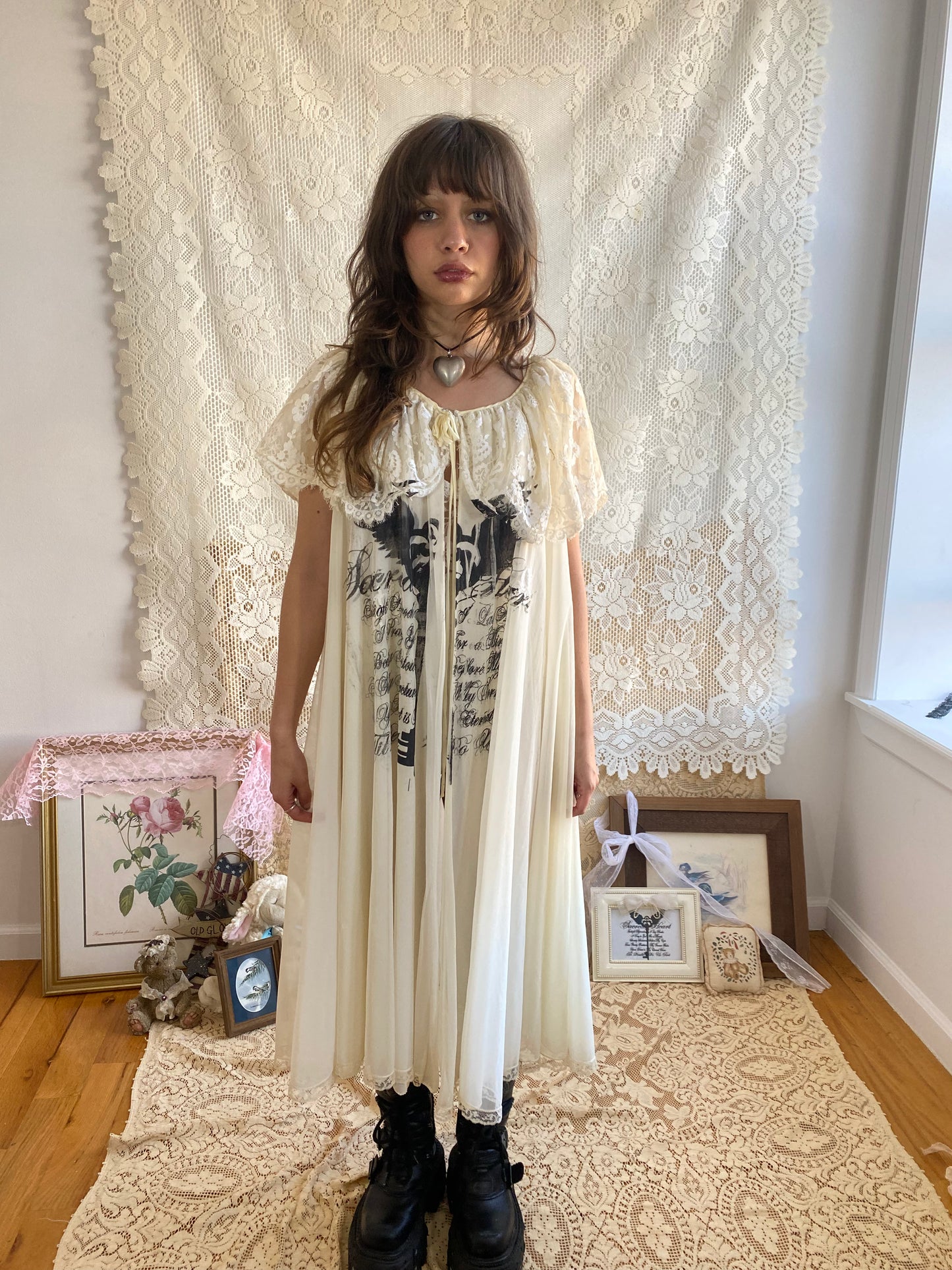 Sacred Heart Slip Peignoir