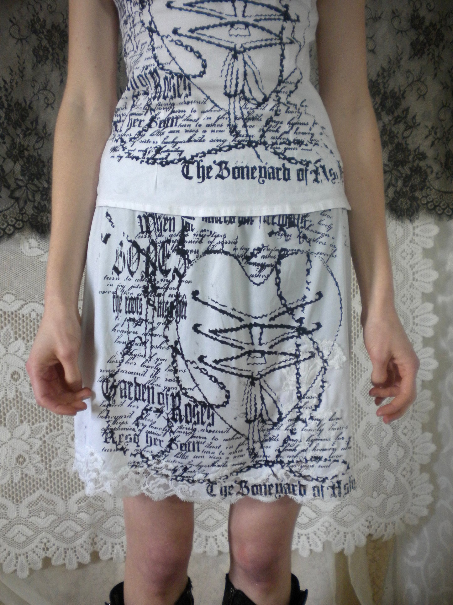 Boneyard Ashes White Mini Slip Skirt