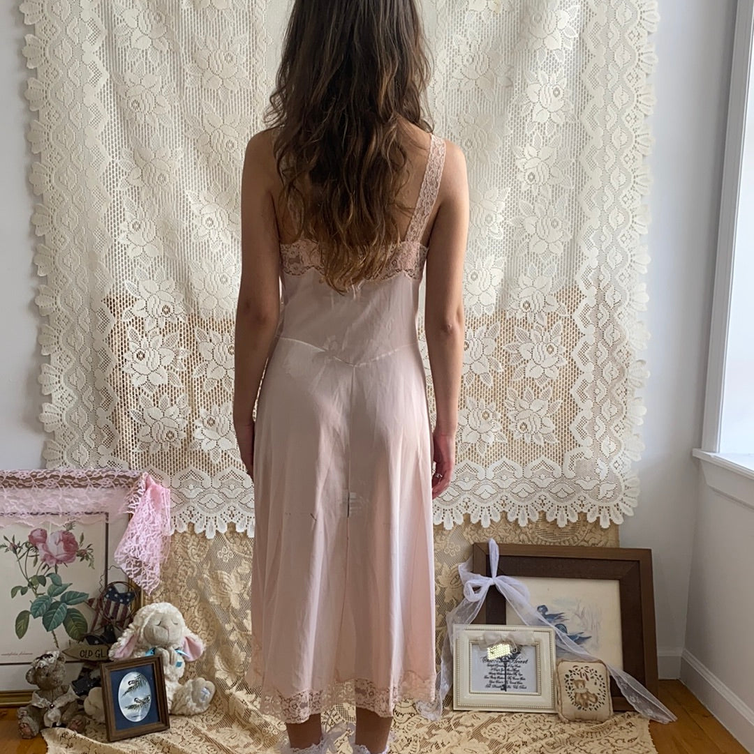 Sacred Heart Pink Lace Slip Dress