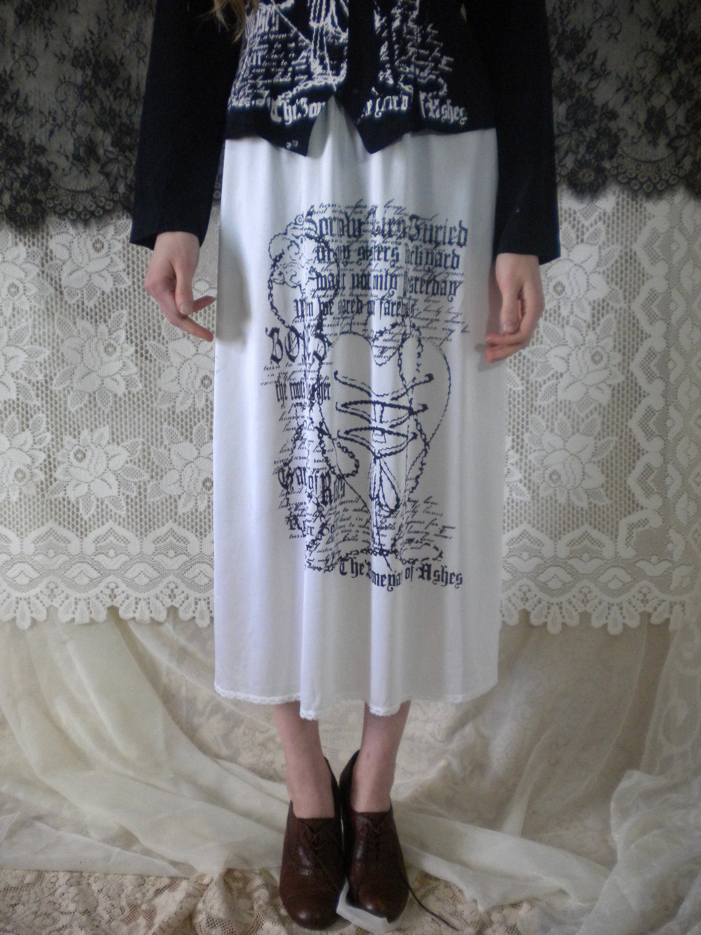 Boneyard Ashes Maxi White Slip Skirt