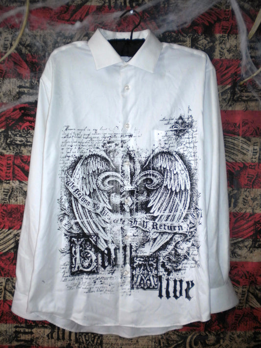 Born Alive White Button Up