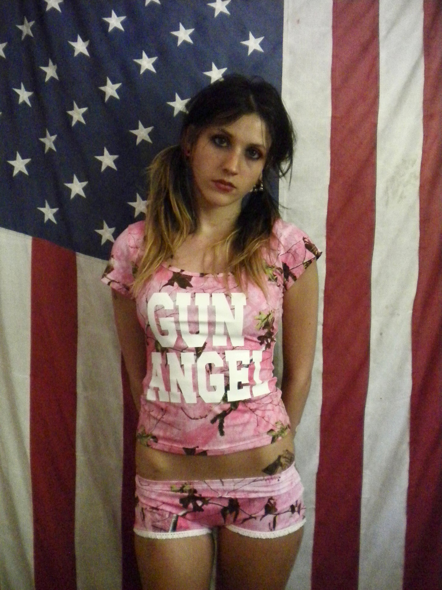 PREORDER Pink Camo Gun Angel Top