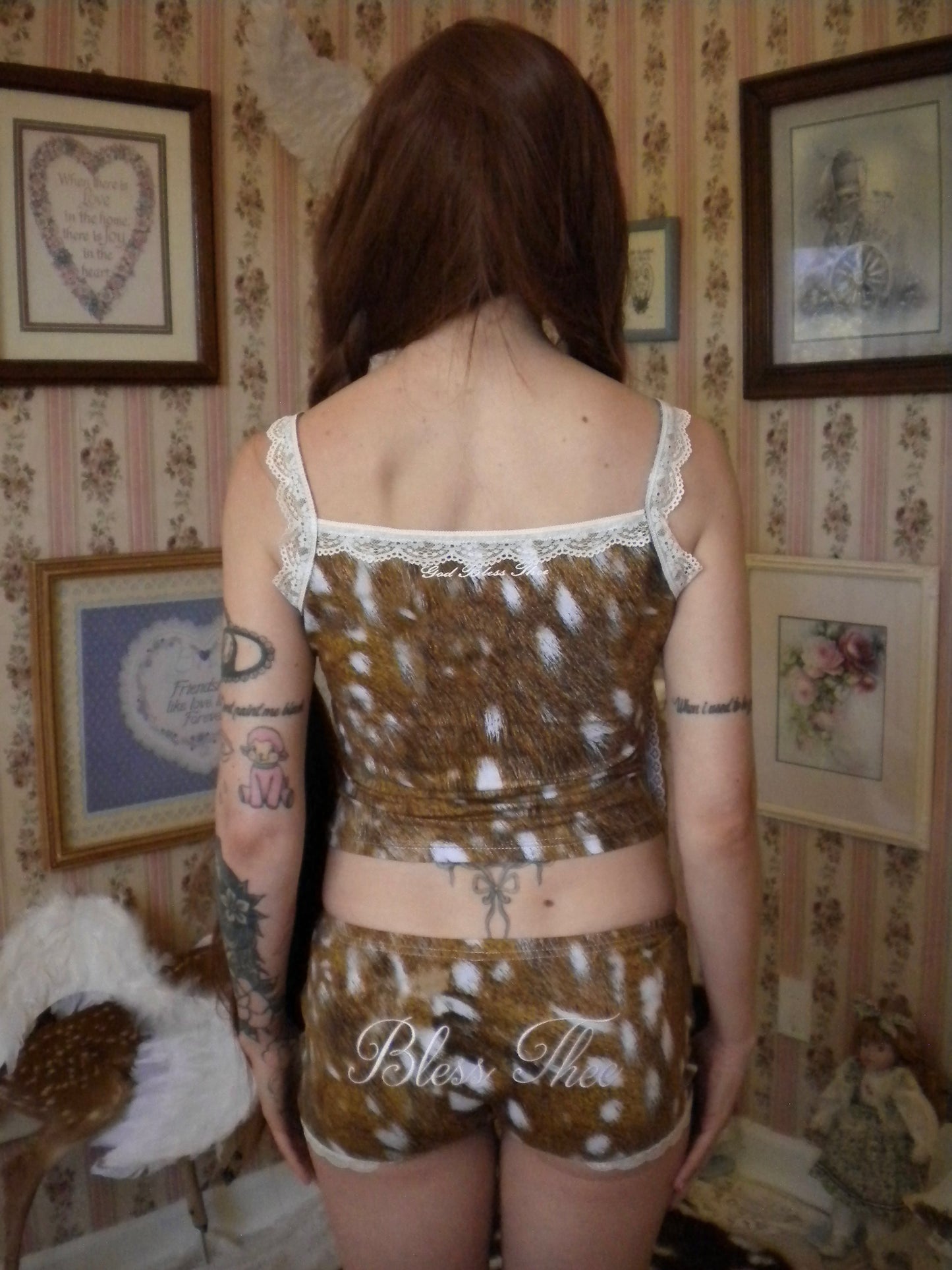 Fawn Prayer Lace Tank