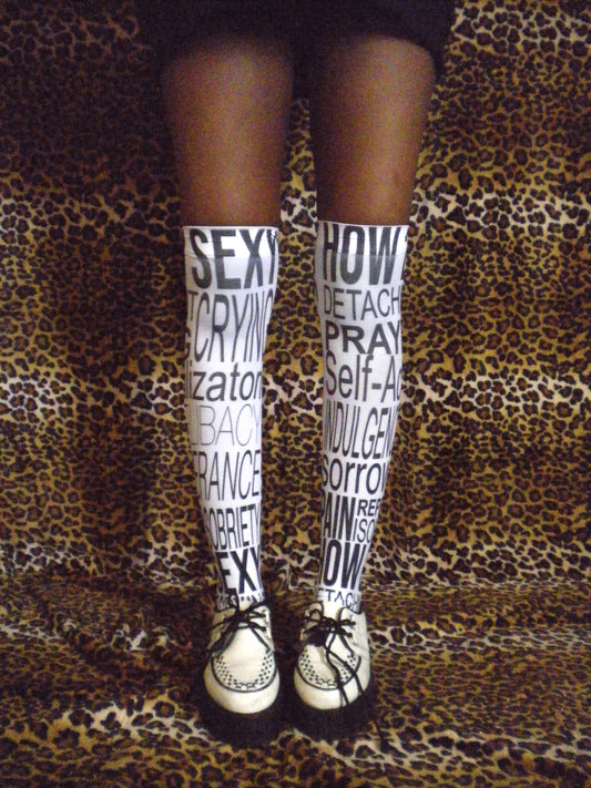 How 2 B Sexy White Thigh High Socks