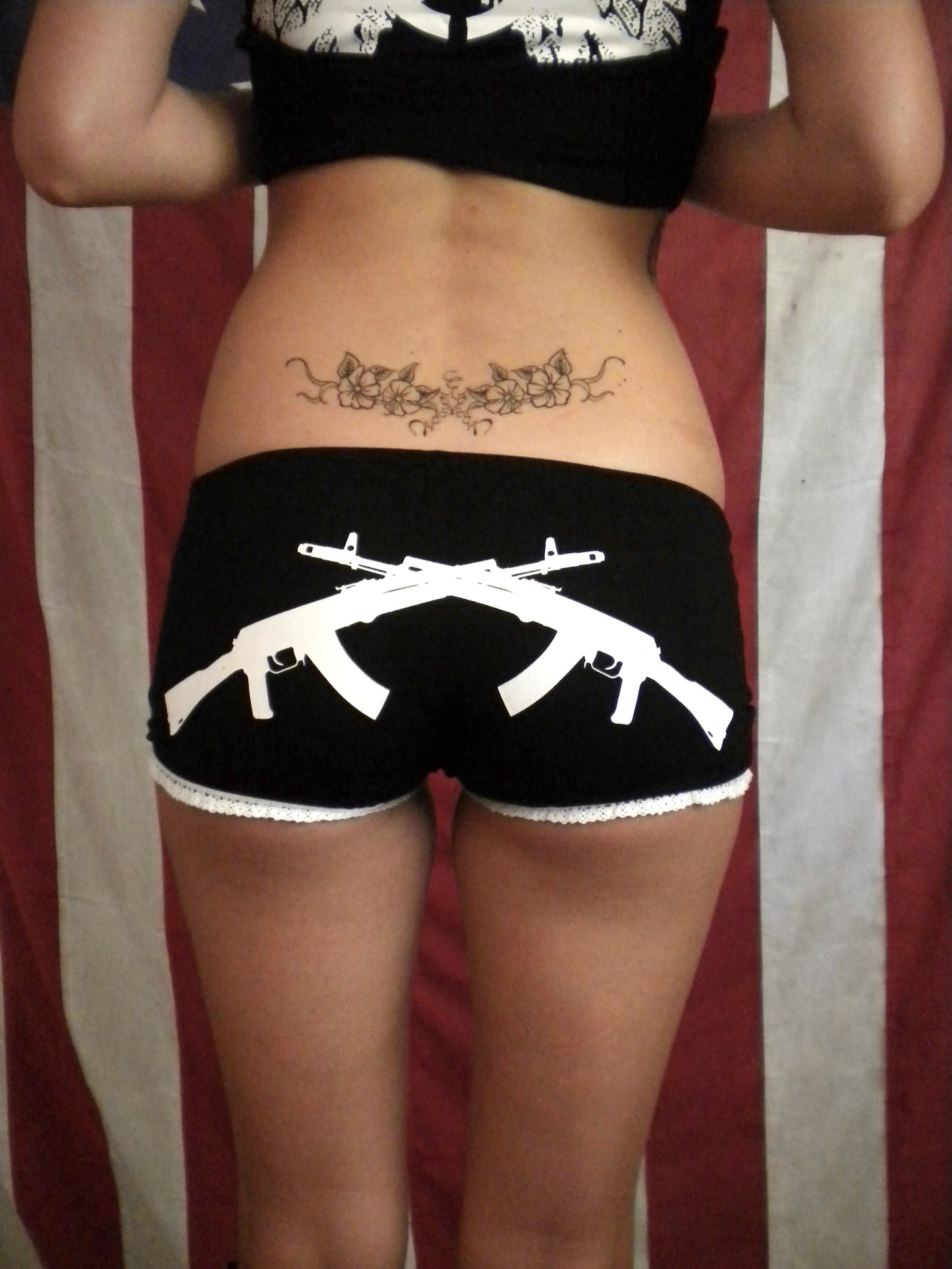 PREORDER Black Gun Angel Mini Shorts