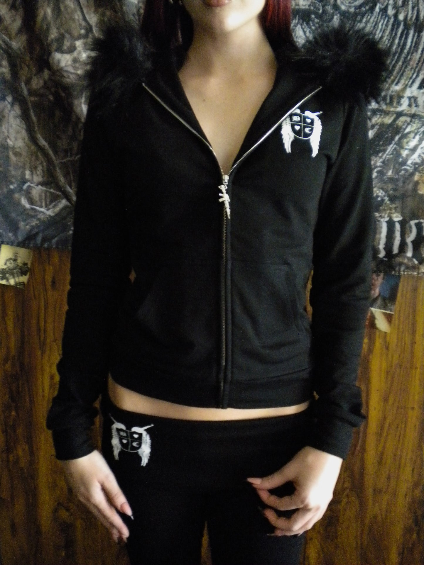 Gun Angel Black Fur Trim Jacket