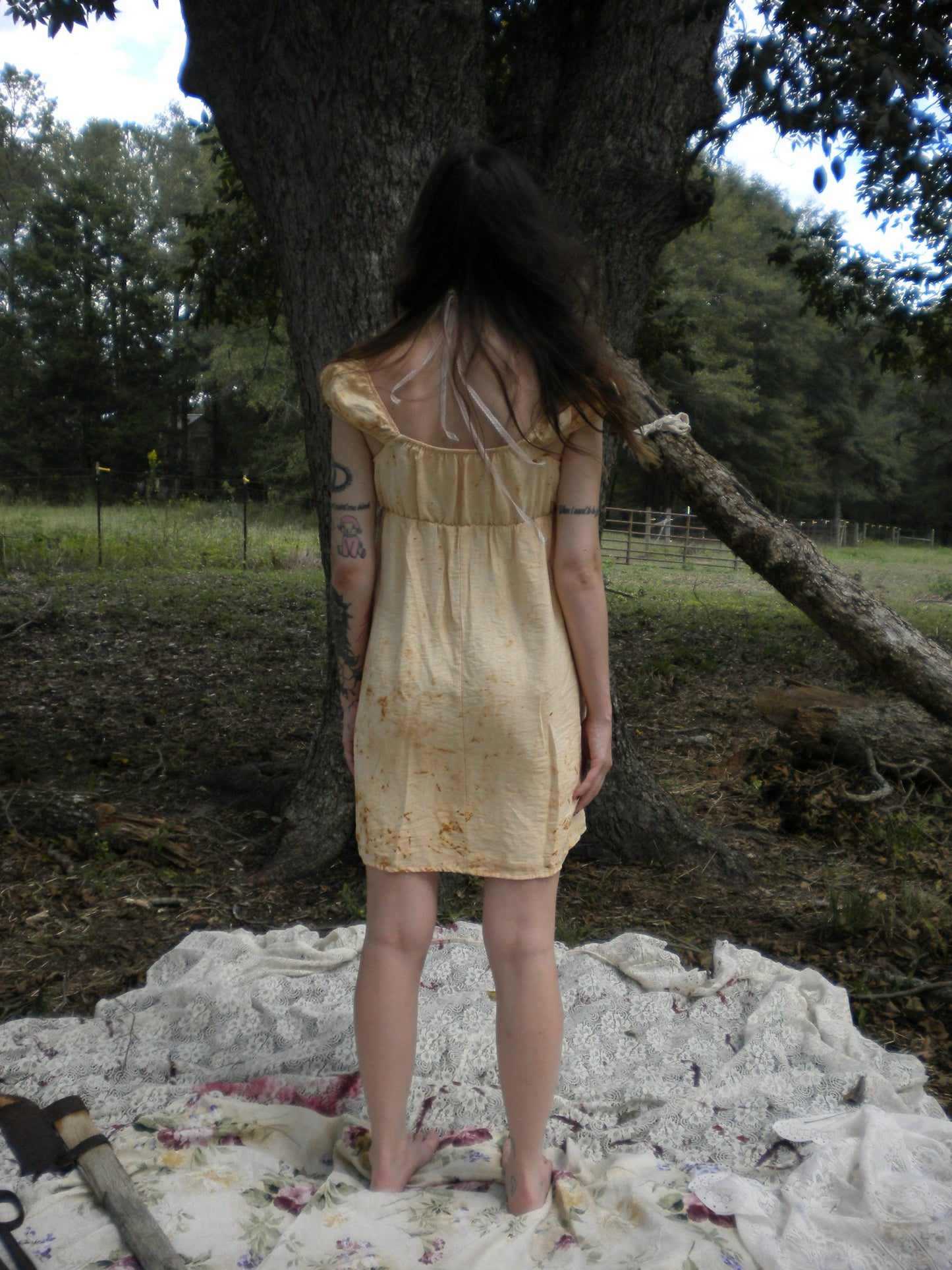 Rust Dye In Loving Memory Babydoll Dress
