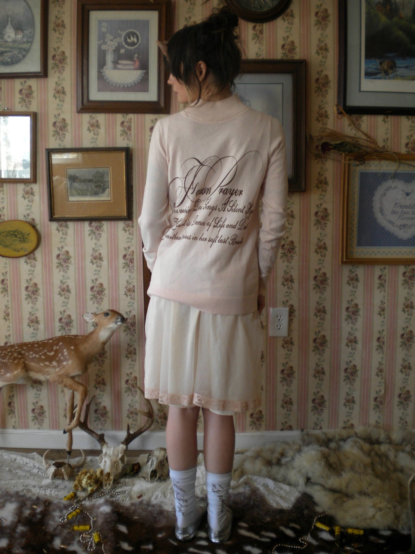1/1 Fawn Prayer Peach Pink Sweater