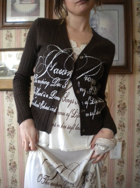 1/1 Fawn Prayer Brown Cardigan