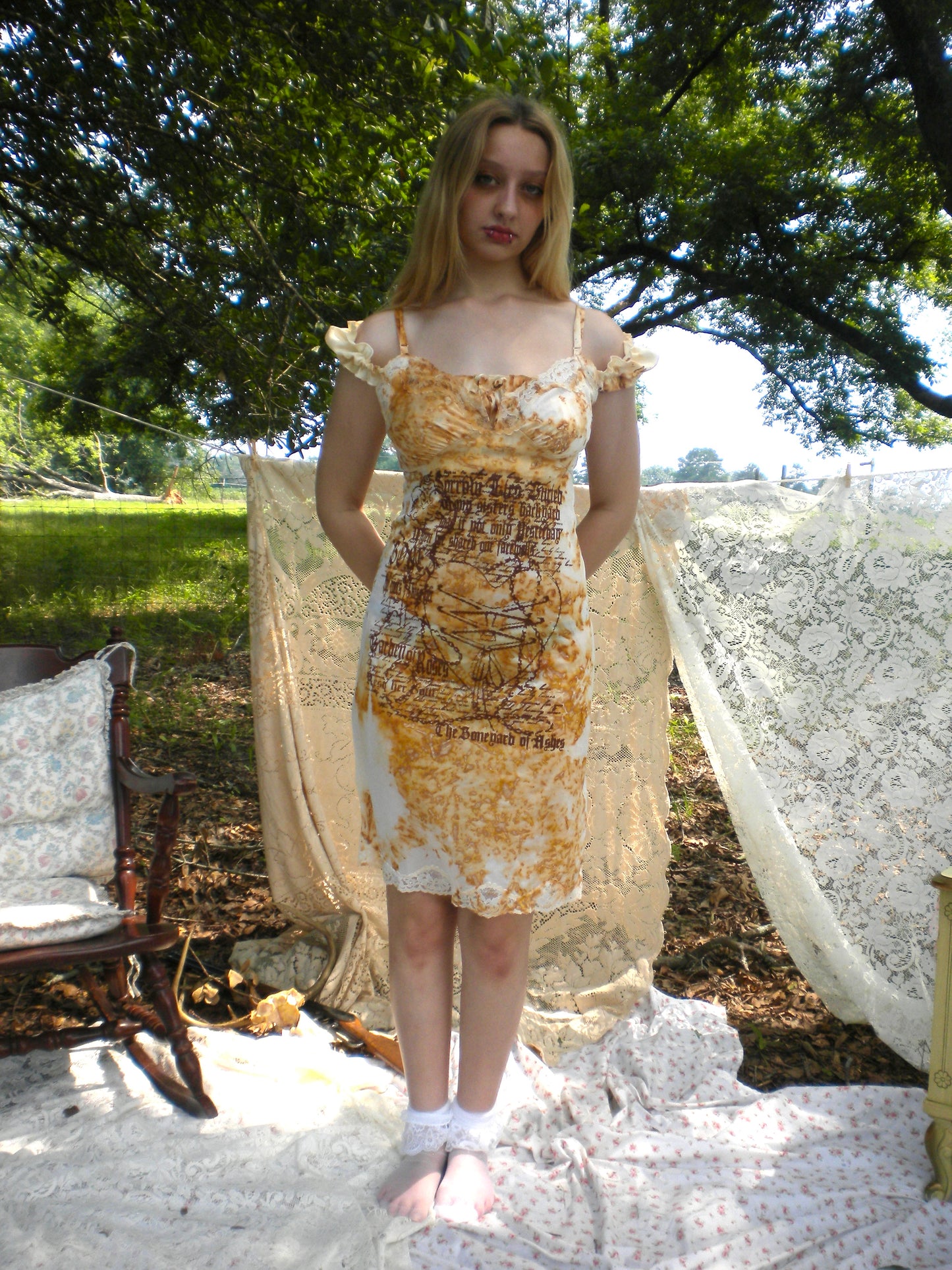 1/1 Rust Dyed Boneyard Ashes Slip Dress