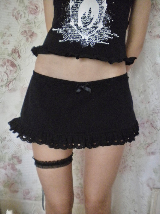 In Loving Memory Black Micro Mini Skirt