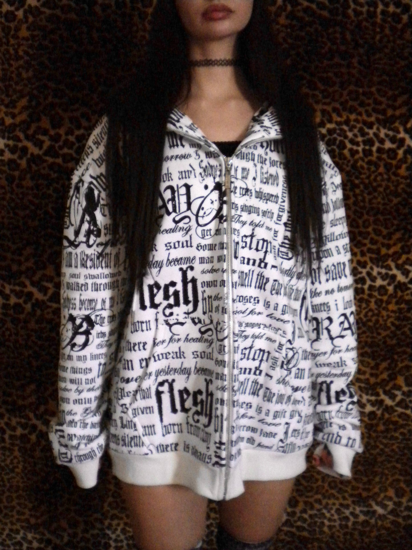 Pray Flesh Tears White Hoodie