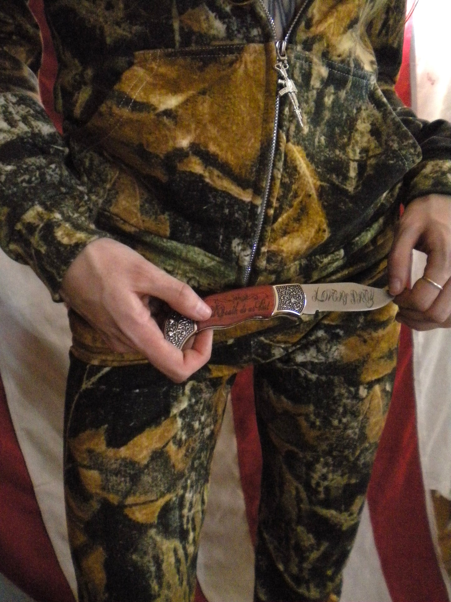 Lovers Prey Engraved Pocket Knife