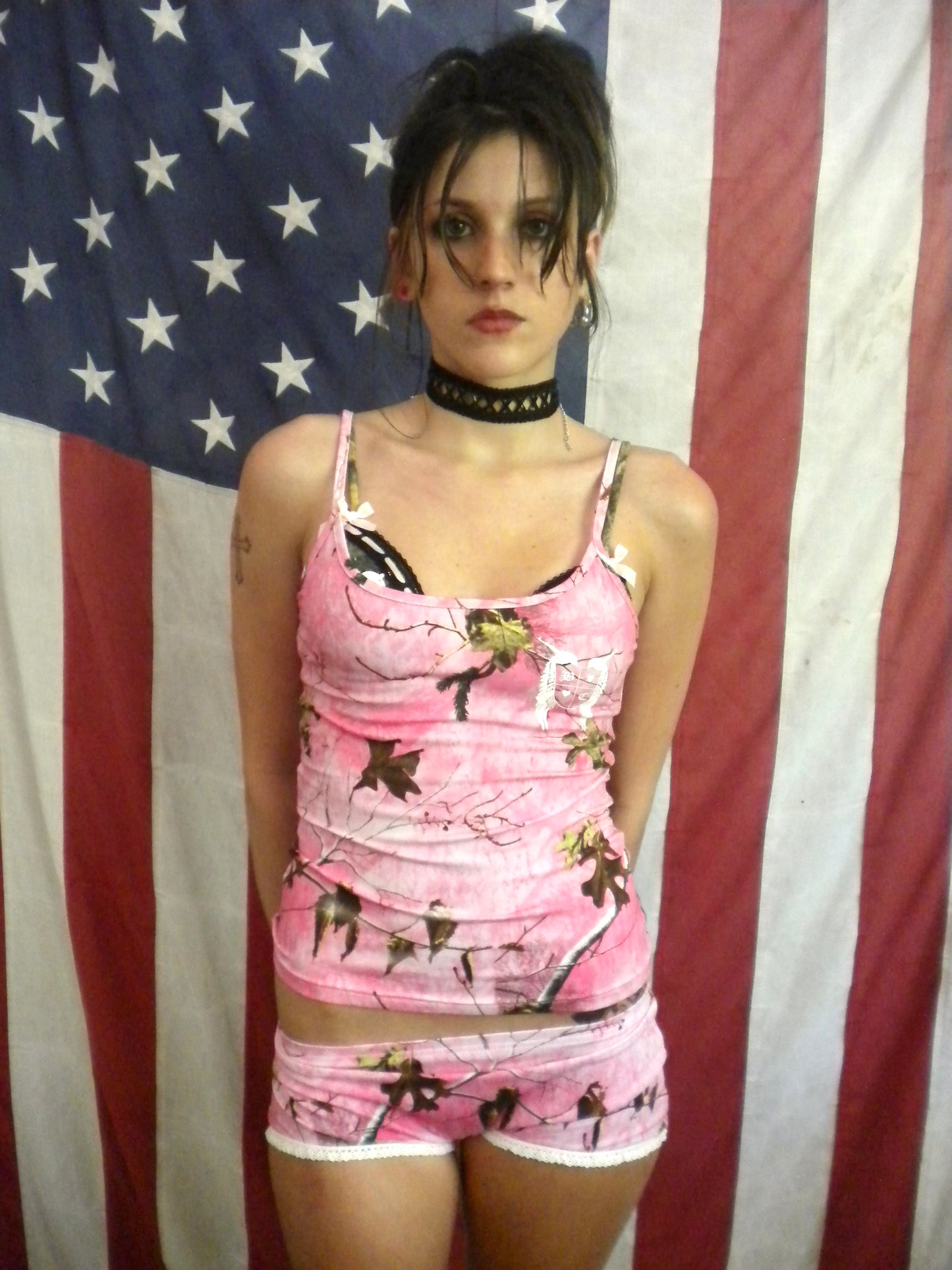 PREORDER Pink Camo Gun Angel Tank Top
