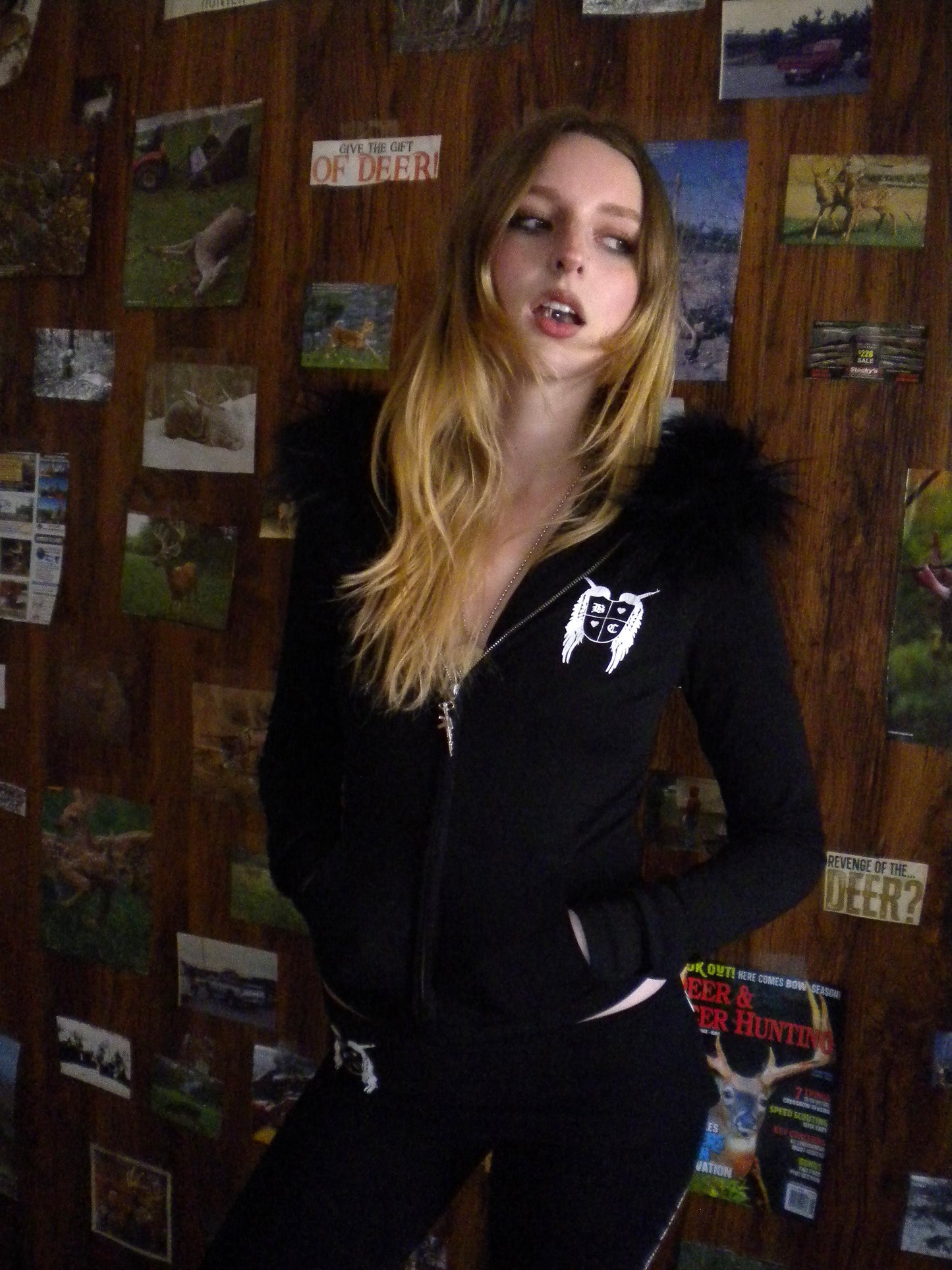 Gun Angel Black Fur Trim Jacket