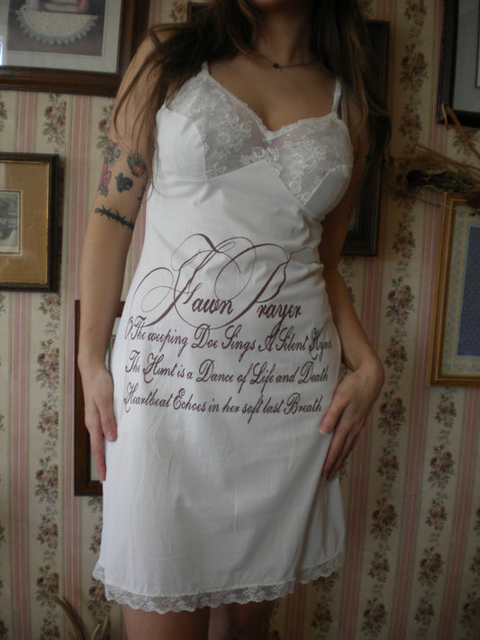 1/1 Fawn Prayer Lace Trim Slip Dress Medium