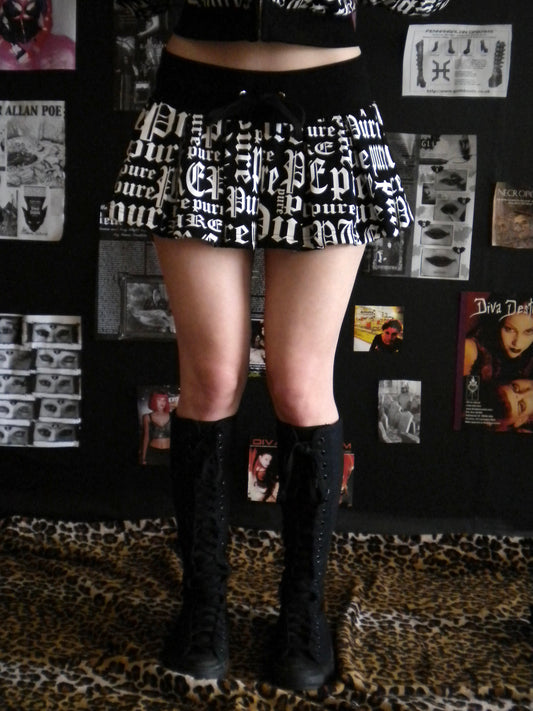 Pure Black Mini Flare Skirt