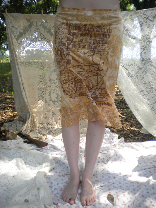 1/1 Rust Dyed Boneyard Ashes Midi Slip Skirt