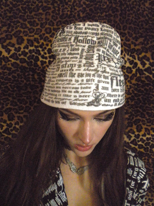 Pray Flesh Tears White Beanie