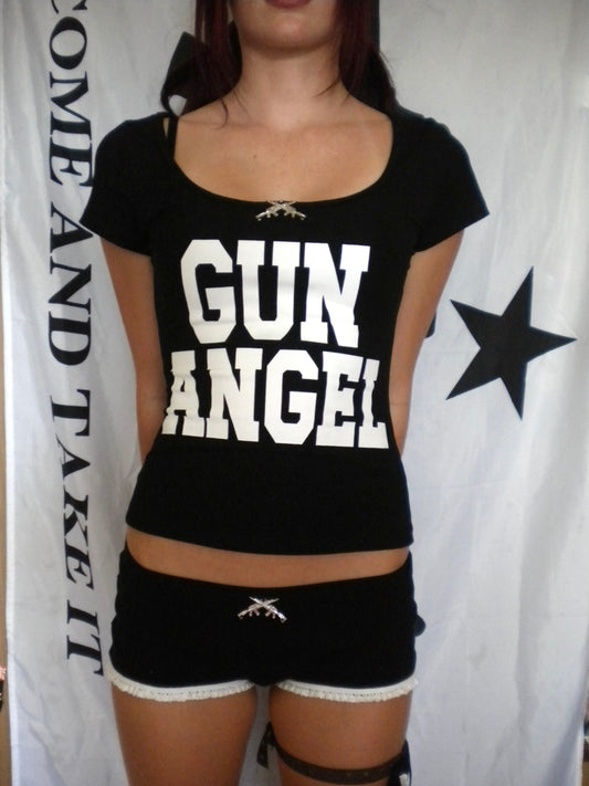 Black Gun Angel Top