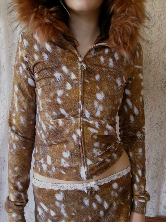 PREORDER Fawn Prayer Fur Trim Jacket