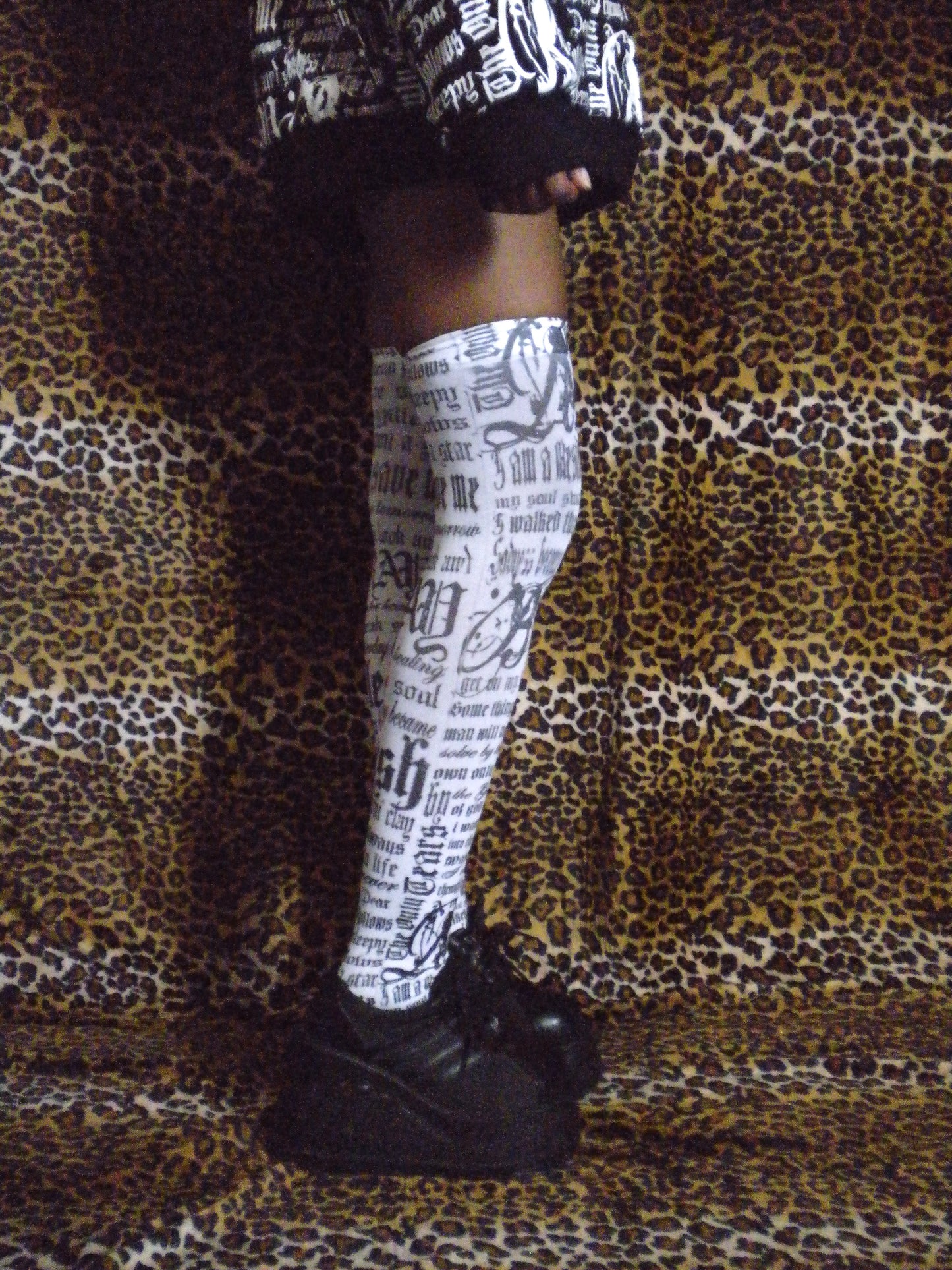 Pray Flesh Tears White Thigh High Socks