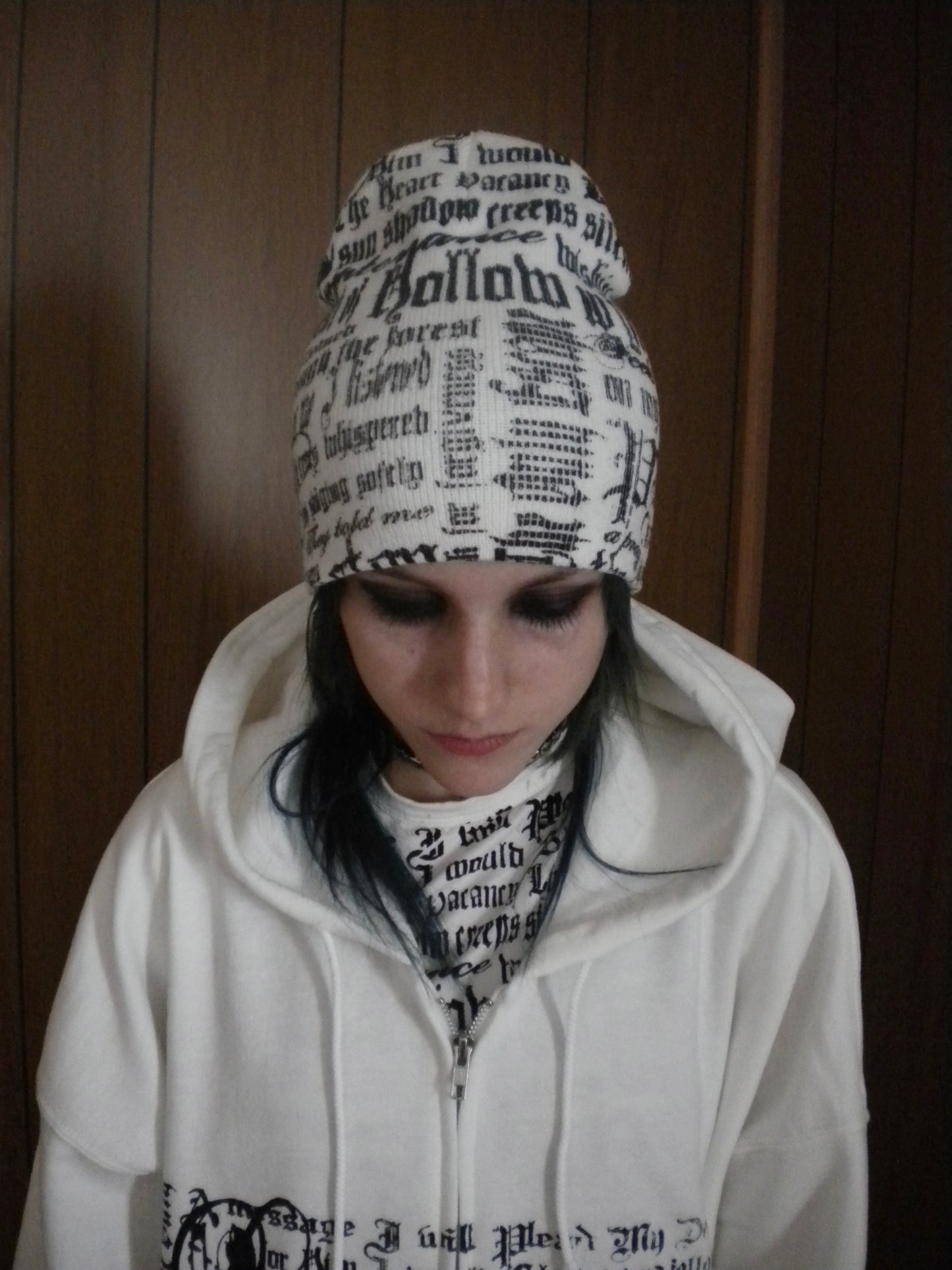 Pray Flesh Tears White Beanie