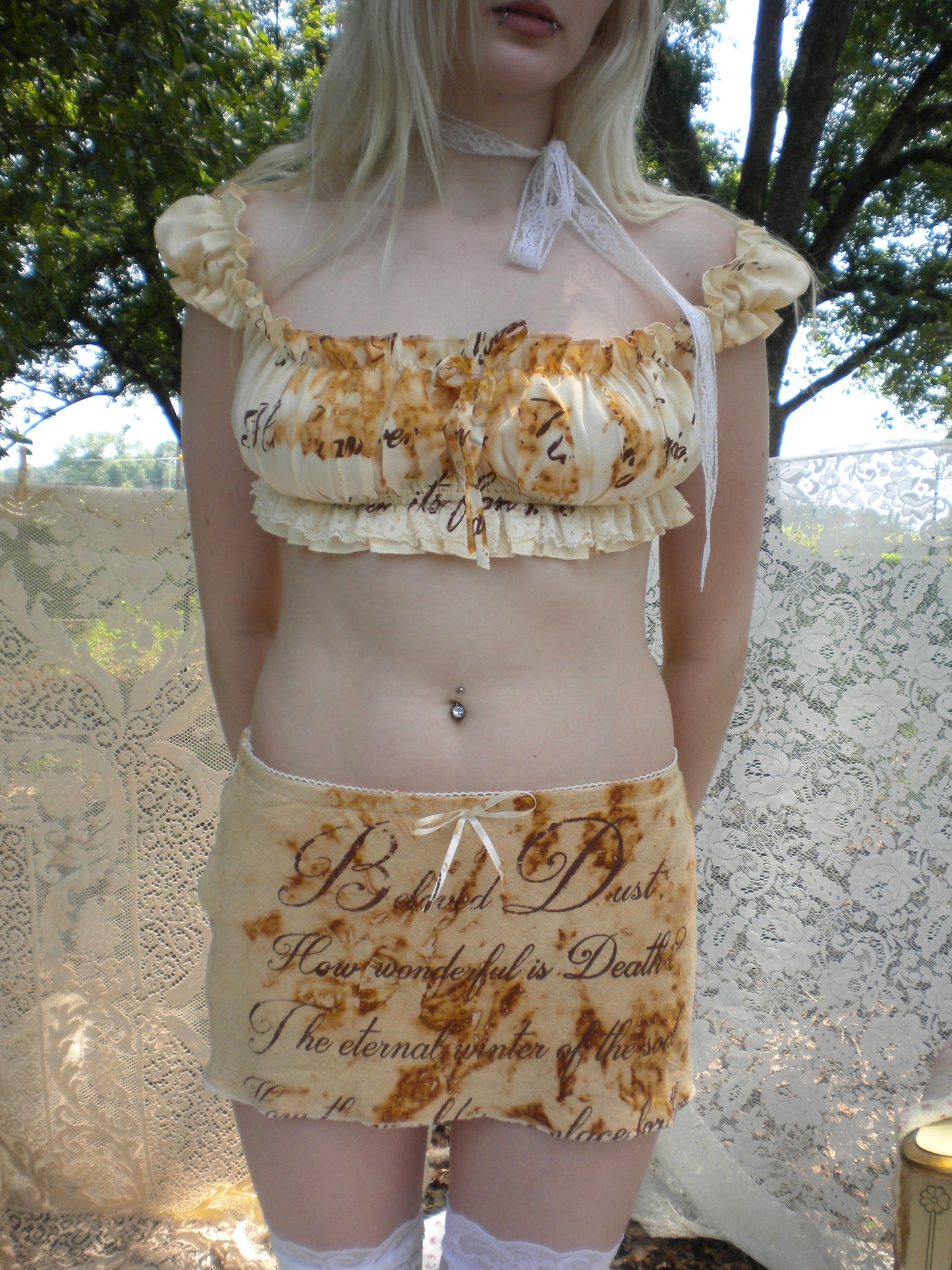 Rust Dyed Ruffle Maiden Crop Top