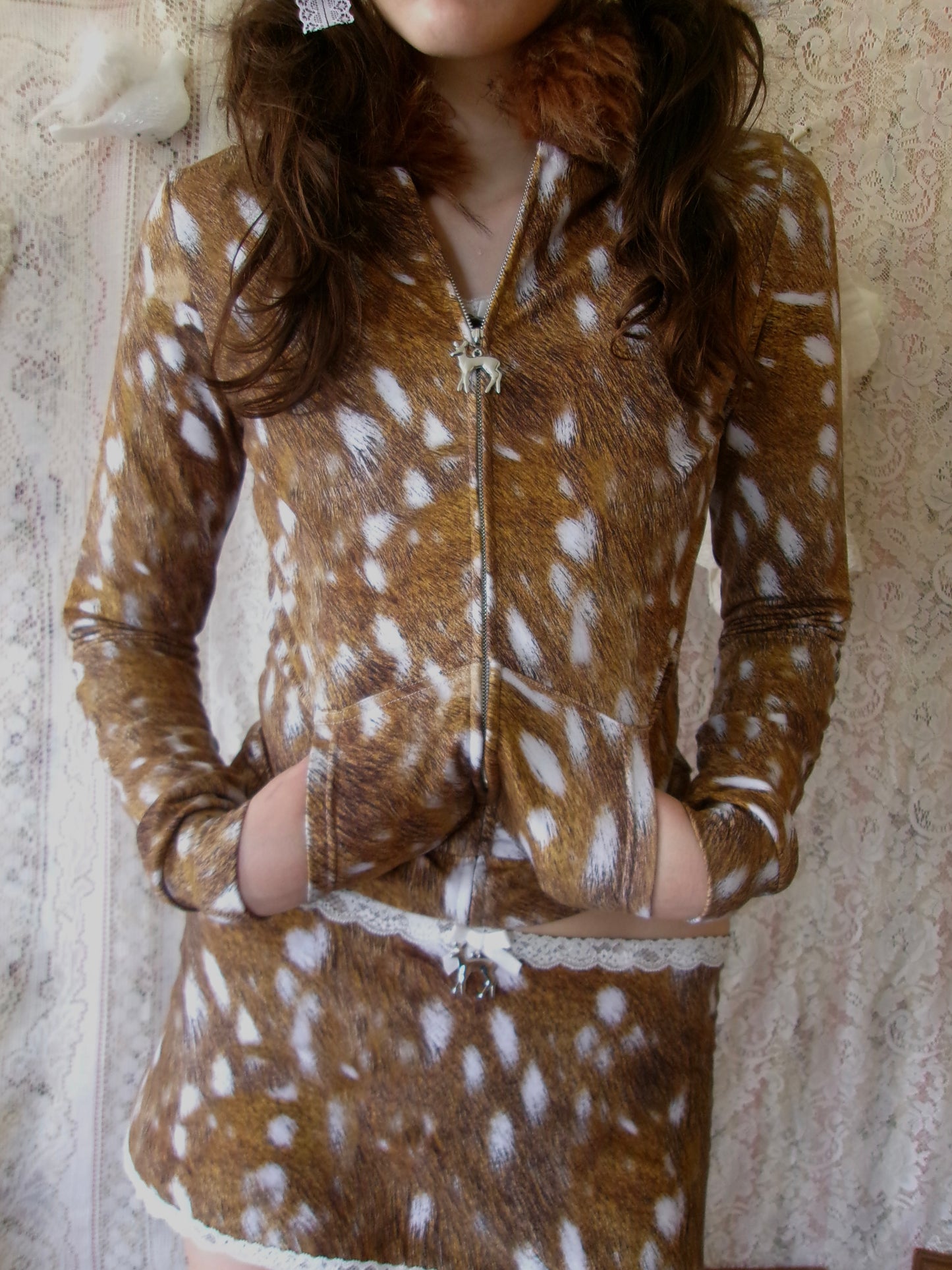 PREORDER Fawn Prayer Fur Trim Jacket