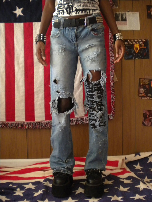 1/1 Summoned Awakening Distressed Jeans Size 30