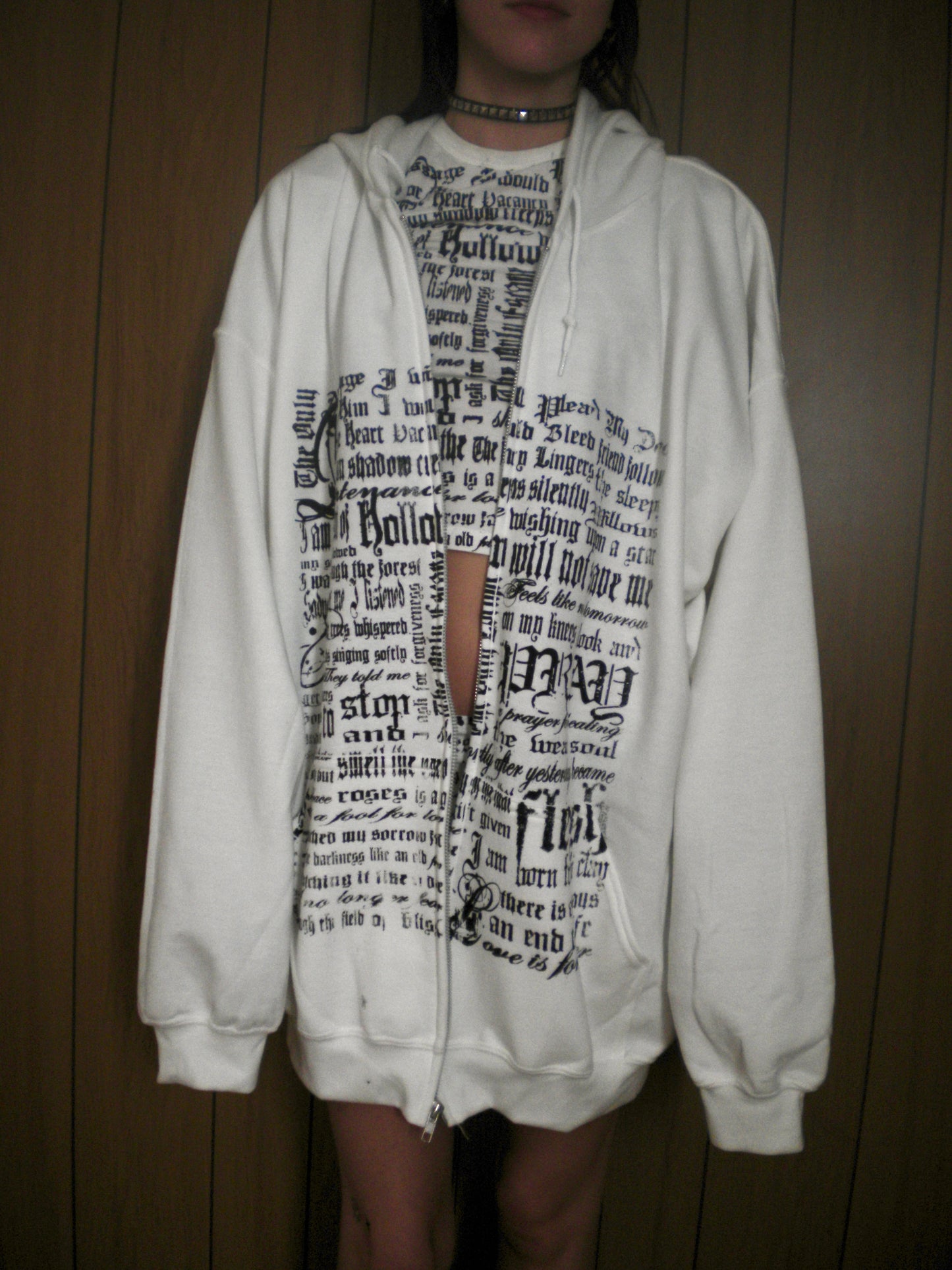 Pray Flesh Tears White Hoodie