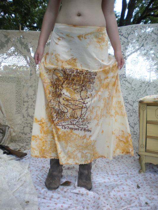 1/1 Rust Dyed Boneyard Ashes Maxi Slip Skirt