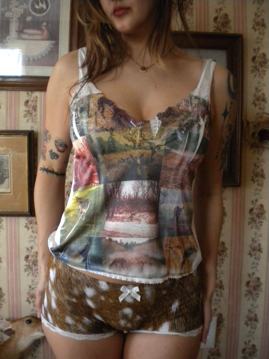 1/1 Fawn Prayer Deer Collage Cami