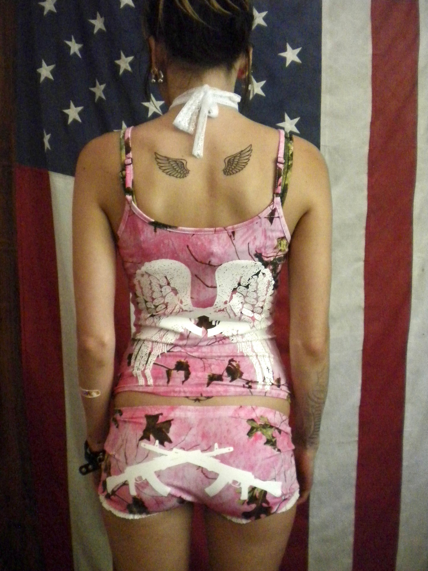 PREORDER Pink Camo Gun Angel Tank Top