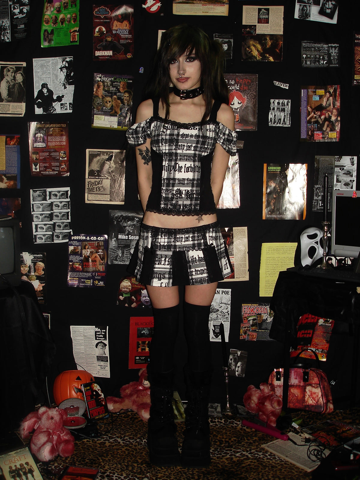 Deadly Desire White Plaid Mini Skirt