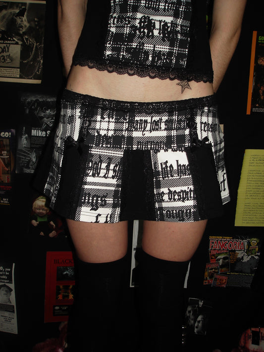 Deadly Desire White Plaid Mini Skirt