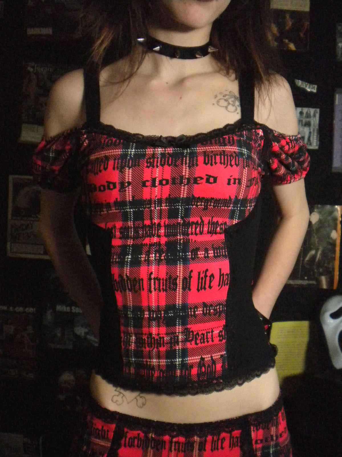 Deadly Desire Red Plaid Top