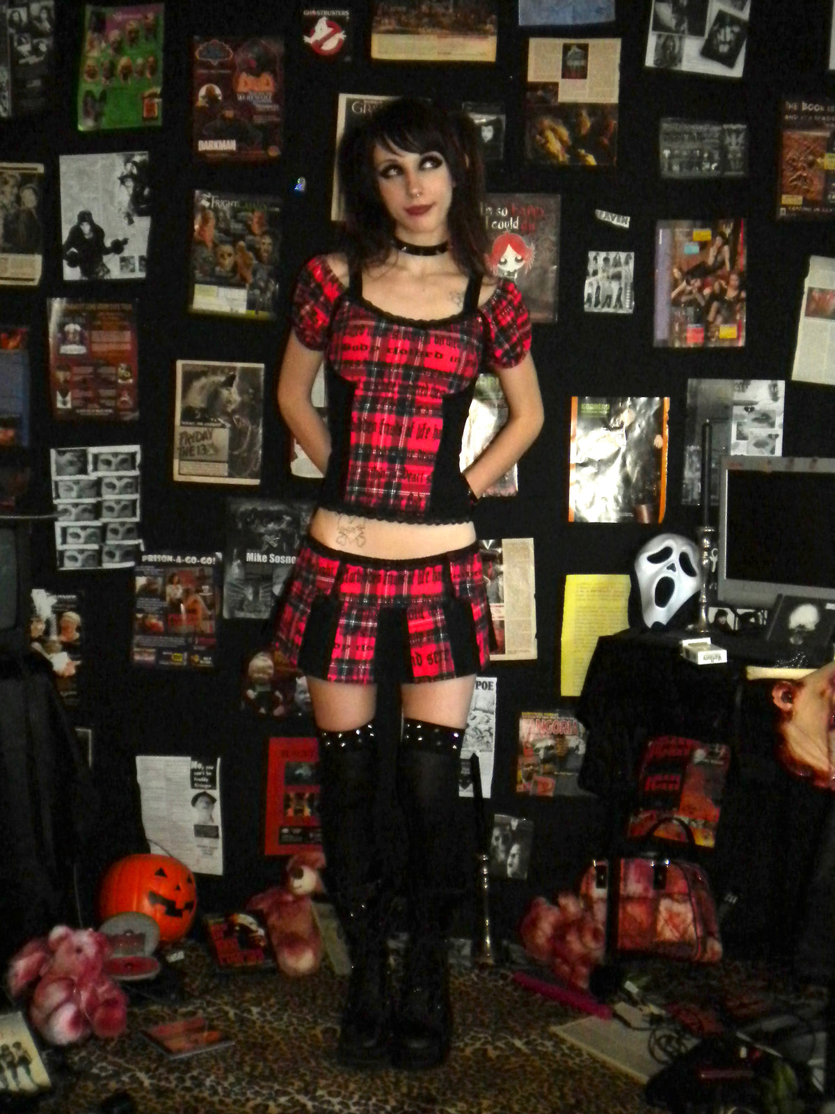 Deadly Desire Red Plaid Top